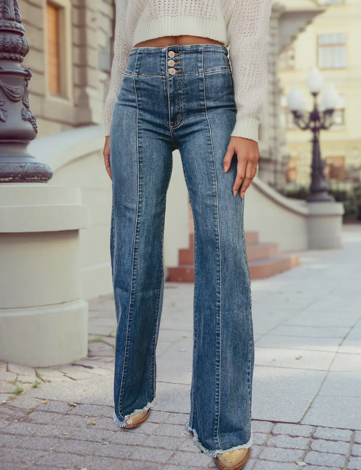 High waist flare jeans