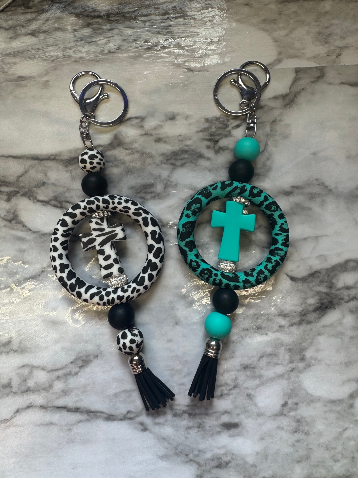 Silicon Cross Keychain  (Local or shipped)